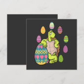 Invitation Turtle Egg Hunting Easter Day Cute Animal Boys Gir (Devant / Derrière)