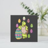 Invitation Turtle Egg Hunting Easter Day Cute Animal Boys Gir (Debout devant)