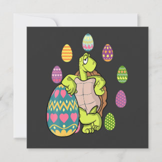 Invitation Turtle Egg Hunting Easter Day Cute Animal Boys Gir