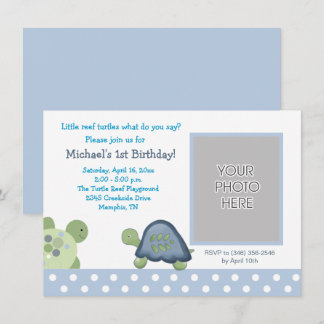 Invitation Turtle Reef Boys Anniversaire Tortoise Photo