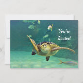 Invitation Turtle Sea Water Fish Photo Anniversaire (Devant)