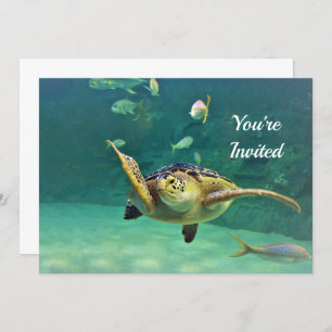 Invitation Turtle Sea Water Fish Photo Anniversaire