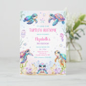 Invitation Turtle Under the Sea Ocean Theme Birthday (Debout devant)
