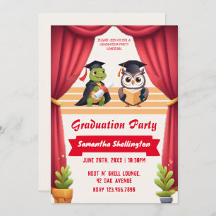 Invitation "Turtley Wise : Un hibou-stravaganza diplômé !"