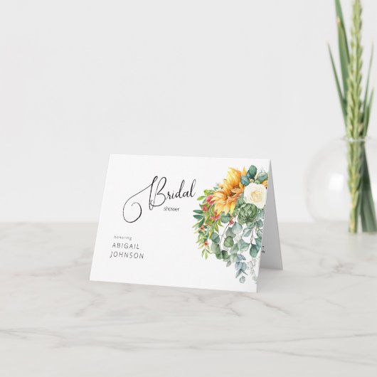Invitation Tuscan Sunflower Mariage Coloré (Devant)