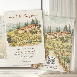 Invitation Tuscan Vineyard Destination Wedding Suite