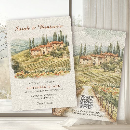 Invitation Tuscan Vineyard Destination Wedding Suite