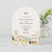 Invitation Tuscany Italy Arched Destination Wedding (Debout devant)