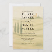 Invitation Tuscany Italy Watercolor Destination Wedding (Devant)