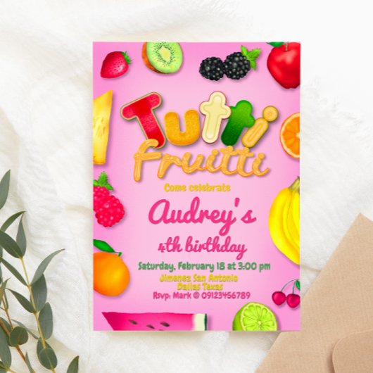 Invitation Tutti Fruitti - Fruits Anniversaire