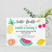 Invitation Tutti Frutti pour Anniversaire ou Événe (Debout devant)