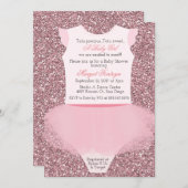 Invitation Tutu Ballerina Parties scintillant Baby shower Inv (Devant / Derrière)