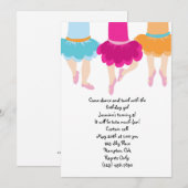 Invitation TuTu Ballet Girls (Devant / Derrière)