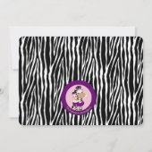 Invitation TuTu Cute Baby shower ZEBRA Lavendar Purple 085 (Dos)