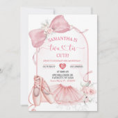 Invitation Tutu Cute Ballerina Pink Coquette Second Birthday (Devant)