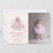 Invitation Tutu Cute Ballerina Pink & Gold Photo 2e anniversa (Devant)
