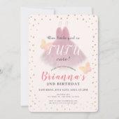 Invitation Tutu Cute Ballerina Rose & Gold Girl 2e anniversai (Devant)