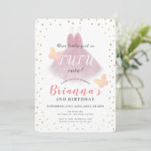Invitation Tutu Cute Ballerina Rose & White Girl 2e anniversa (Debout devant)