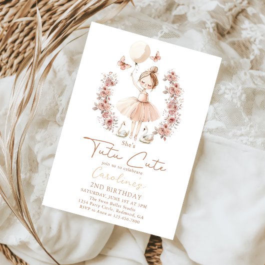 Invitation Tutu Cute Ballet Ballerina Anniversaire