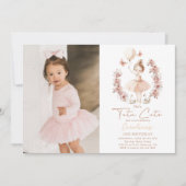 Invitation Tutu Cute Ballet Ballerina Photo Anniversaire (Devant)