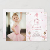 Invitation Tutu Cute Ballet Danseuse Ballerina Anniversaire P (Devant / Derrière)