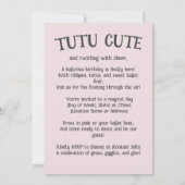 Invitation Tutu Cute Ballet Rose Ballerina Thème pour filles (Dos)