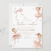 Invitation Tutu Cute Filles Deuxième Anniversaire de Ballerin (Devant)