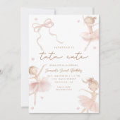 Invitation Tutu Cute Girls Second Ballerina Anniversaire (Devant)