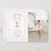 Invitation Tutu Cute Girls' Second Ballerina Birthday Photo (Devant)