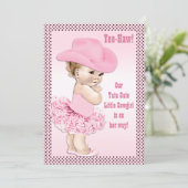 Invitation Tutu Cute Little Cowgirl Baby shower (Debout devant)