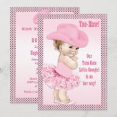 Invitation Tutu Cute Little Cowgirl Baby shower (Devant / Derrière)