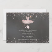 Invitation Tutu d'aquarelle rose et papillons Récital de dans (Dos)