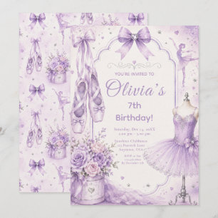 Invitation Tutu de ballet lavande pour fête