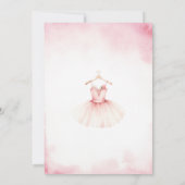 Invitation Tutu de bébé fille Arc floral Ruban rose (Dos)