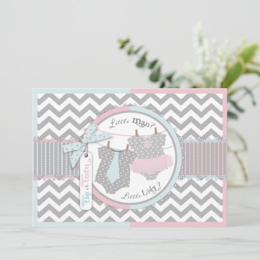 Invitation Tutu ou Cravate & Chevron Imprimer Revue genre (Debout devant)