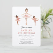 Invitation Tutu rose de ballet Petite danseuse - 6e anniversa (Debout devant)