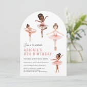 Invitation Tutu rose de ballet pour filles danseuses - 8e ann (Debout devant)