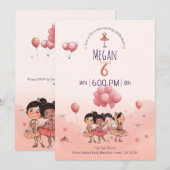 Invitation Tutu Twirling Ballet, Diverse Ballerina Anniversai (Devant / Derrière)