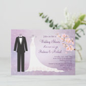 Invitation Tux et robe, la Fête de la mariée du couple de (Debout devant)