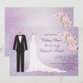 Invitation Tux et robe, la Fête de la mariée du couple de (Devant / Derrière)