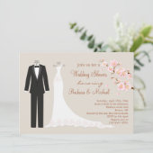 Invitation Tux et robe, la Fête de la mariée du couple de (Debout devant)