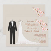 Invitation Tux et robe, la Fête de la mariée du couple de (Devant / Derrière)