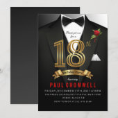 Invitation Tuxedo 18 ans Tenue de soirée (Devant / Derrière)