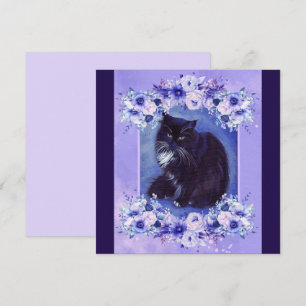 Invitation Tuxedo art de chat noir et blanc par Renee Lavoie