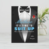 Invitation Tuxedo Be My Groomsman (Debout devant)