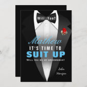Invitation Tuxedo Be My Groomsman (Devant / Derrière)