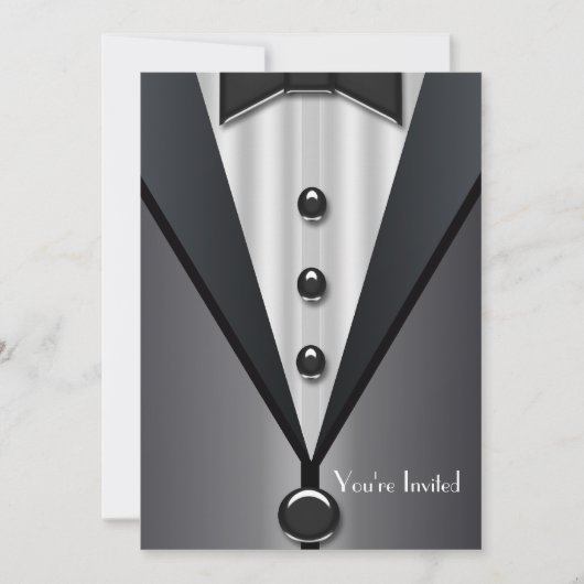 Invitation Tuxedo Black Cravate Formel Event (Devant)