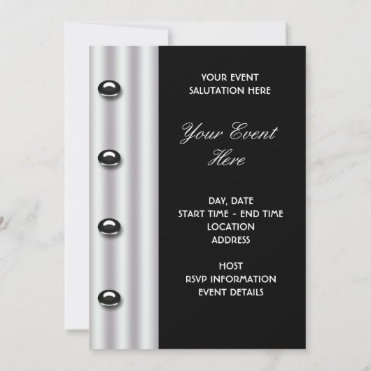 Invitation Tuxedo Black Cravate Formel Event (Dos)