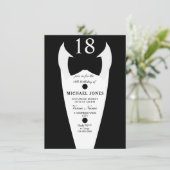 Invitation Tuxedo Bow Cravate Mens 18e anniversaire Invitatio (Debout devant)