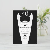 Invitation Tuxedo Bow Cravate Mens 40e anniversaire Invitatio (Debout devant)